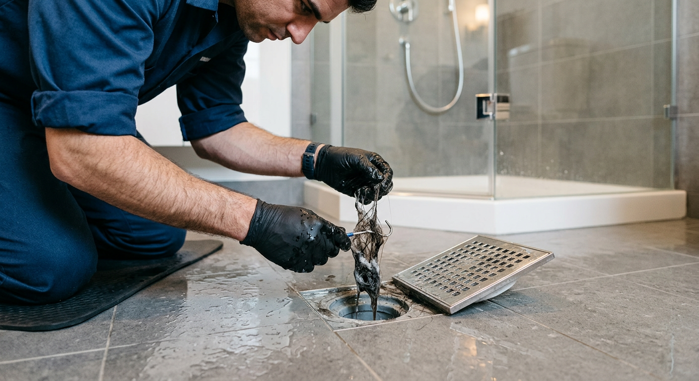 Débouchage de douche bouchée par un plombier à Sartrouville
