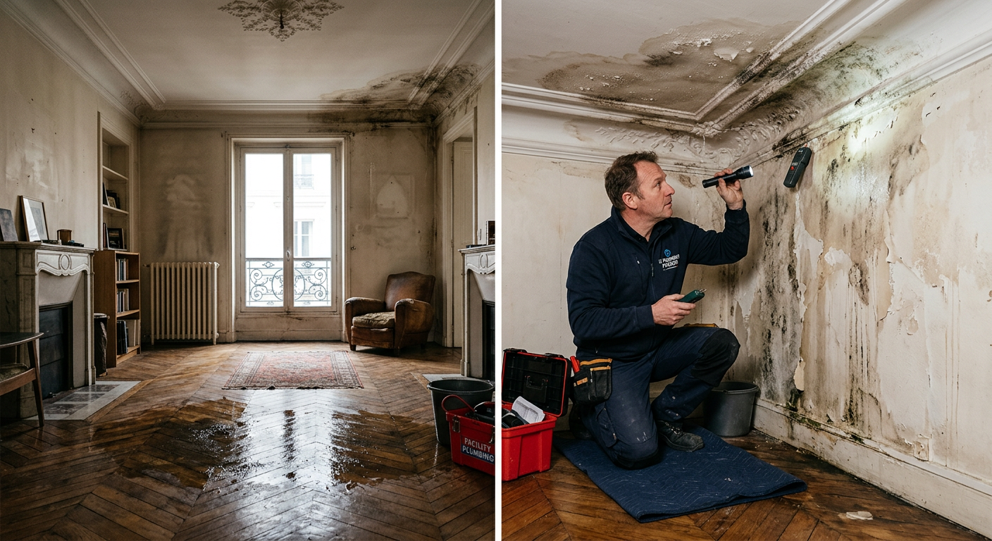 Intervention urgente dégât des eaux dans un appartement à Sartrouville
