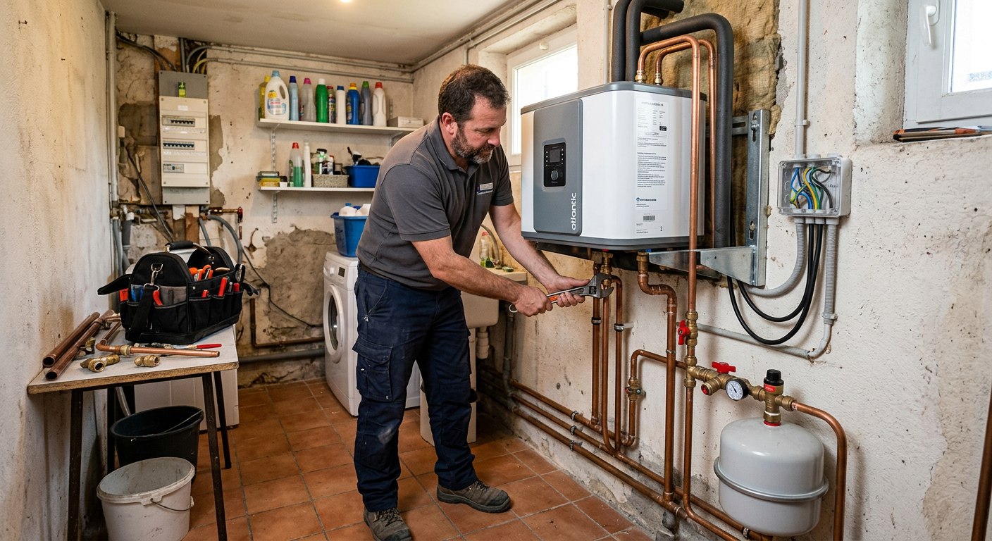 Pose de chauffe-eau thermodynamique par un plombier à Sartrouville