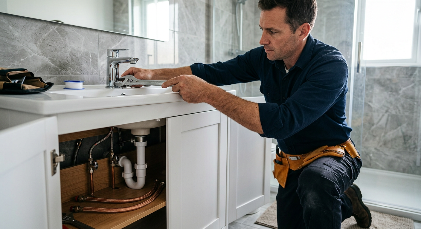 Pose de mitigeur chromé par un plombier à Sartrouville